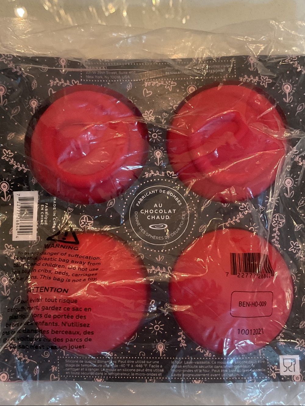 Silicone Red Chocolate Molds - Set of 2